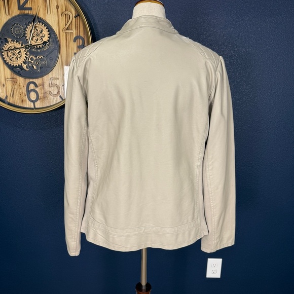 Black Rivet Women's Light Tan Vegan Leather Jacket Plus Size 2X - Picture 4 of 10